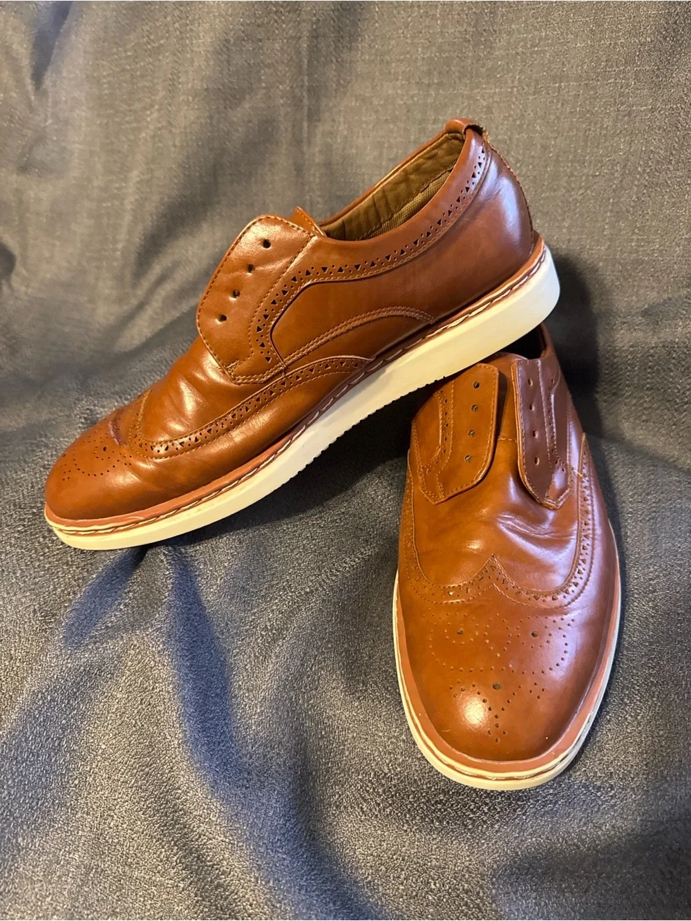 George Men's Brown Wingtip Brogue Derby Shoes